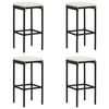 vidaXL 5 Piece Garden Bar Set with Cushions Black Poly Rattan
