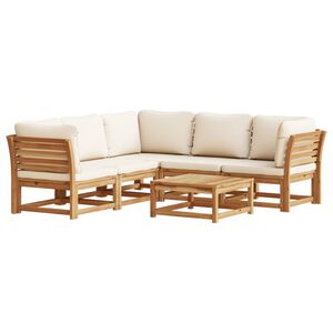 vidaXL 6 Piece Garden Lounge Set with Cushions Solid Wood Acacia