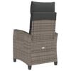 vidaXL Reclining Garden Chair with Side Table Grey Poly Rattan