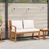 vidaXL Garden Bench 114.5 cm with Cream Cushion Solid Acacia Wood