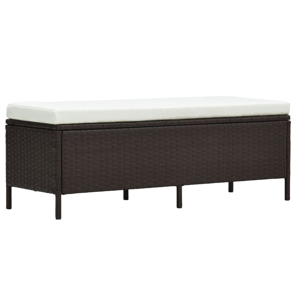vidaXL 3 Piece Garden Lounge Set with Cushions Poly Rattan Brown