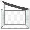 vidaXL Dog Cage with Roof and Door Grey 4x2x2 m Galvanised Steel