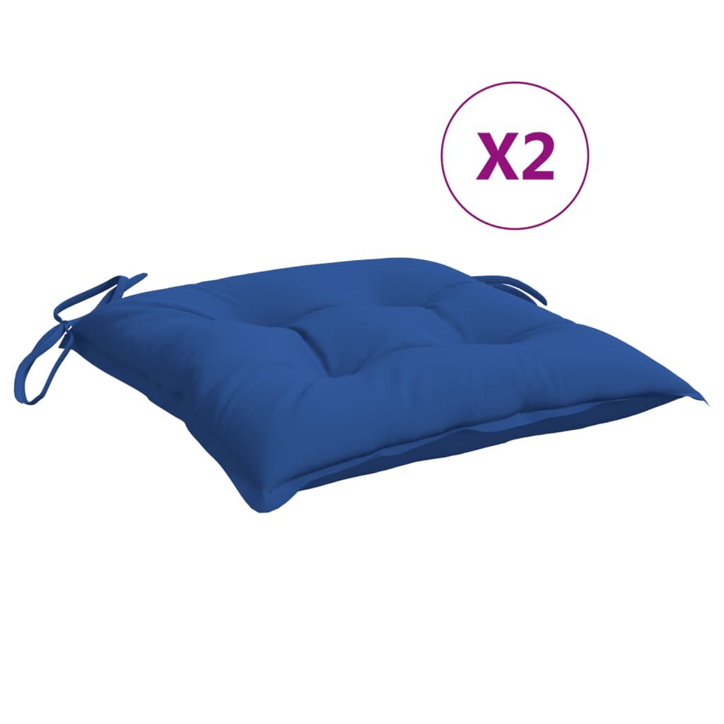 vidaXL Chair Cushions 2 pcs Blue 40x40x7 cm Oxford Fabric