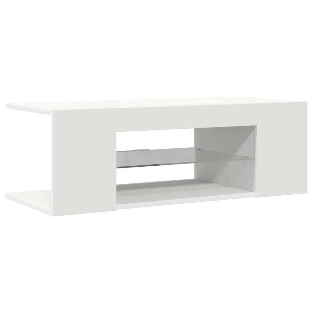 vidaXL TV Cabinet with LED Lights White 90x39x30 cm