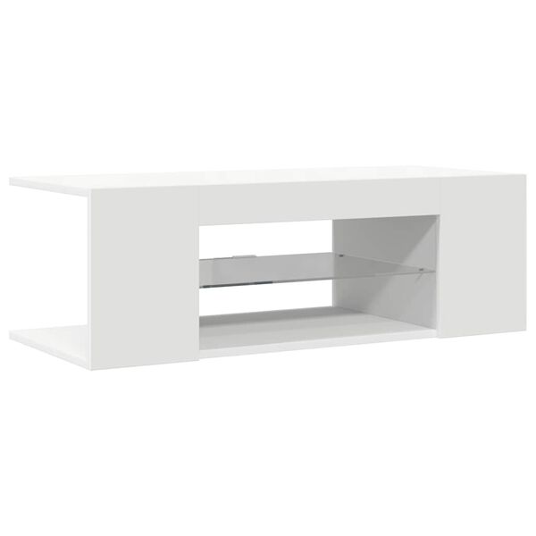 vidaXL TV Cabinet with LED Lights White 90x39x30 cm