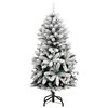vidaXL Artificial Hinged Christmas Tree 150 LEDs & Flocked Snow 120 cm