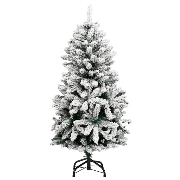 vidaXL Artificial Hinged Christmas Tree 150 LEDs & Flocked Snow 120 cm