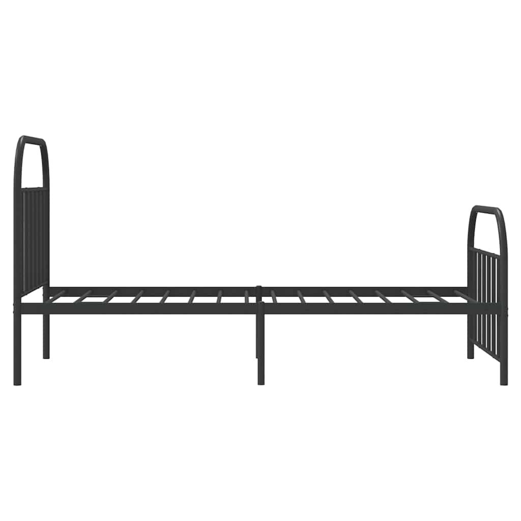 vidaXL Metal Bed Frame without Mattress with Footboard Black 100x190cm