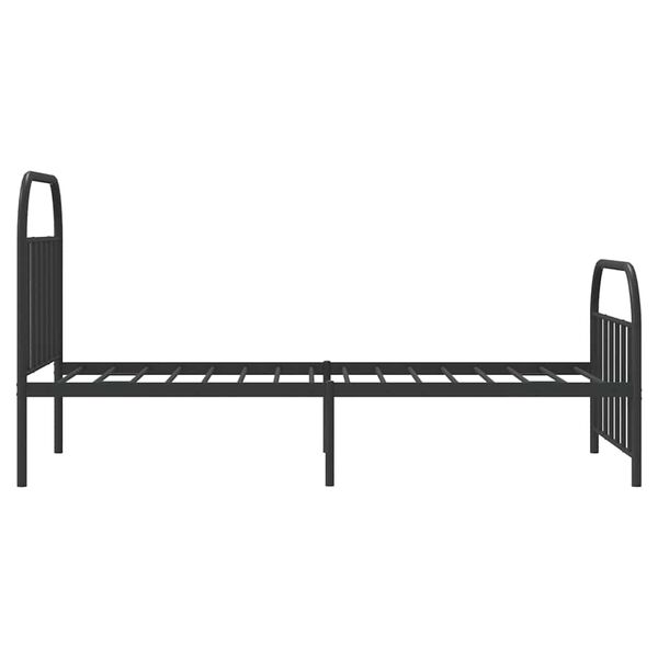 vidaXL Metal Bed Frame without Mattress with Footboard Black 100x190cm