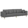 Fabric Sofa with Cushion Dark Grey 208 cm Fabric