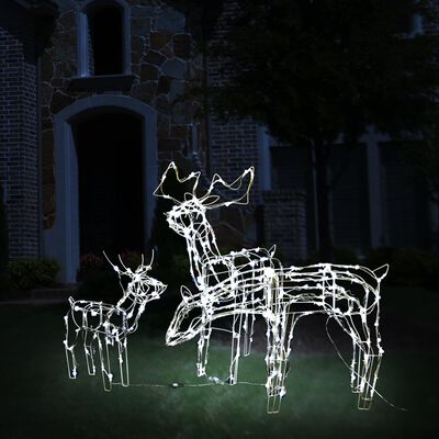 vidaXL 3 Piece Christmas Light Display Reindeers 229 LEDs