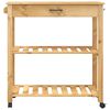 vidaXL Kitchen Trolley MONZA 84x40x90 cm Solid Wood Pine