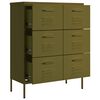vidaXL Drawer Cabinet Olive Green 80x35x101.5 cm Steel