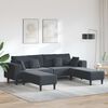 vidaXL Sofa with Cushion 3 pcs Dark Grey Velvet