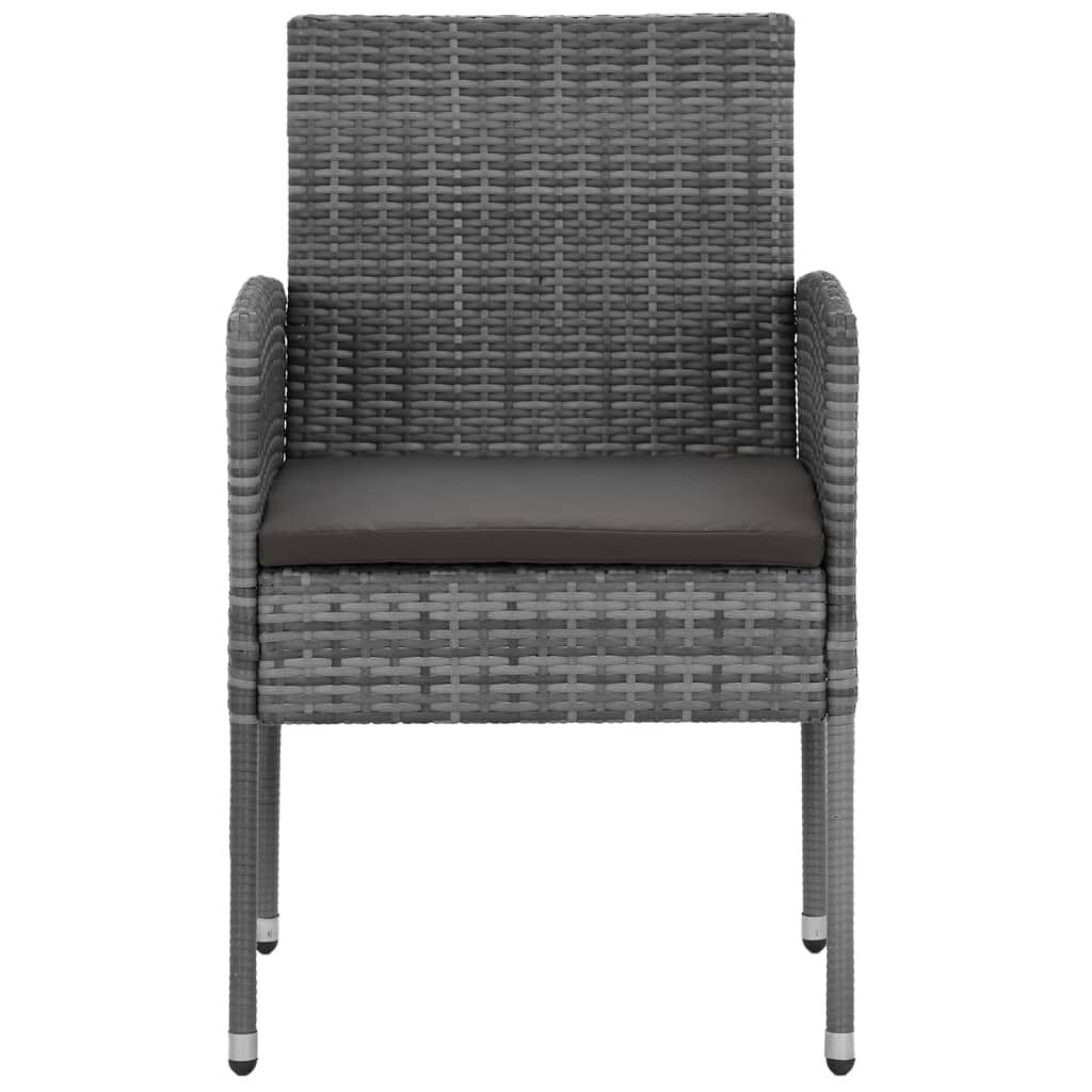 vidaXL 9 Piece Outdoor Dining Set Poly Rattan Grey