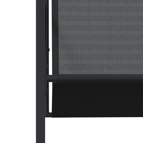 vidaXL 9 Piece Garden Dining Set Black Textilene