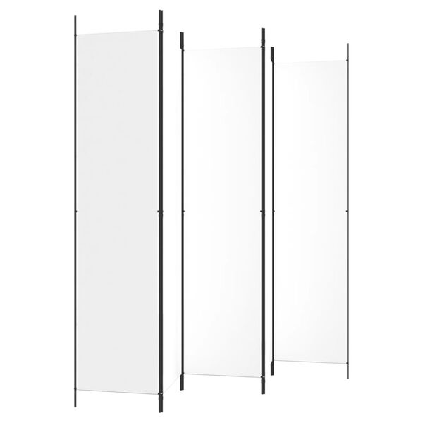 vidaXL 5-Panel Room Divider White 250x220 cm Fabric