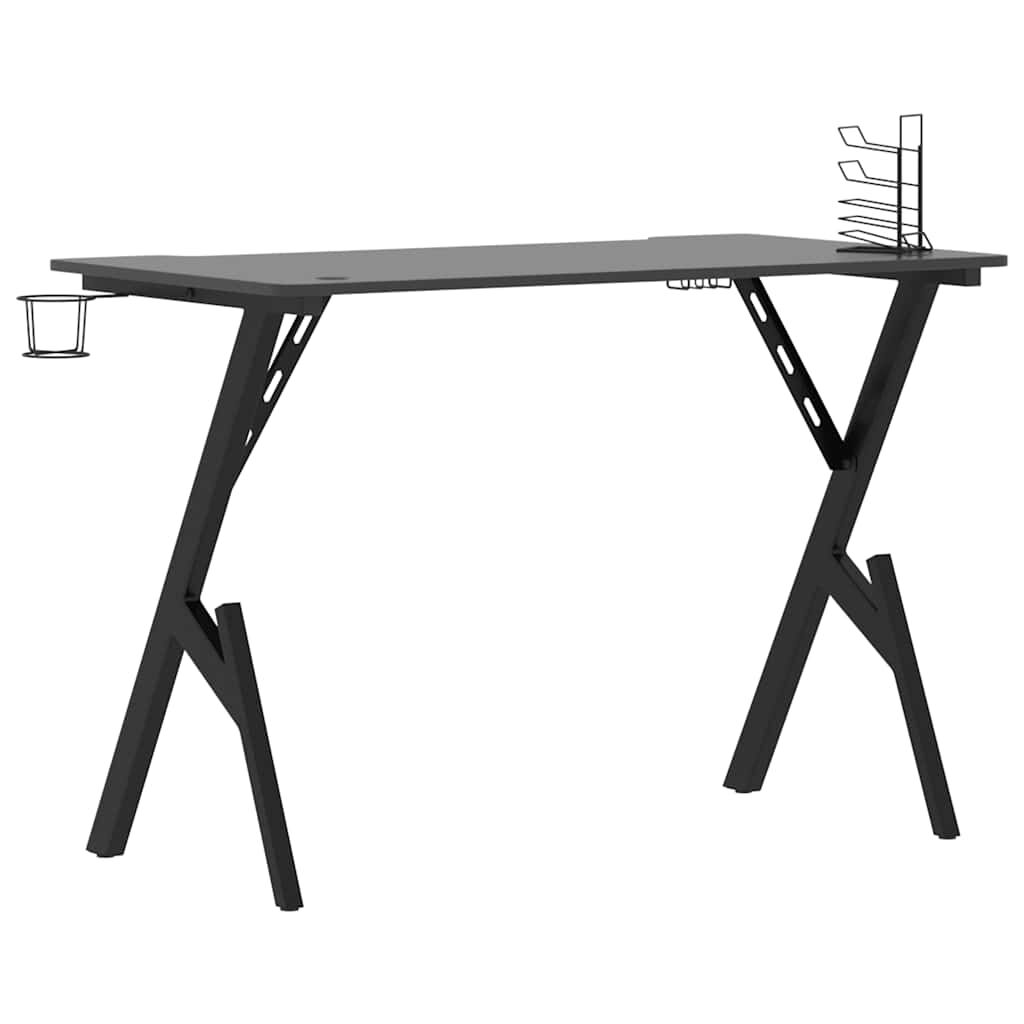 vidaXL Gaming Desk with Y Shape Legs Black 110x60x75 cm