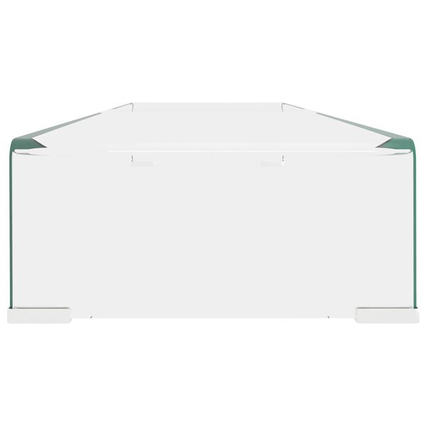 vidaXL TV Stand/Monitor Riser Glass Clear 110x30x13 cm