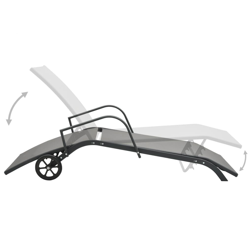 vidaXL Sun Lounger Steel and Textilene