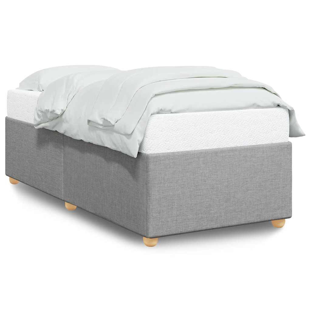 vidaXL Bed Frame without Mattress Light Grey Twin XL Fabric