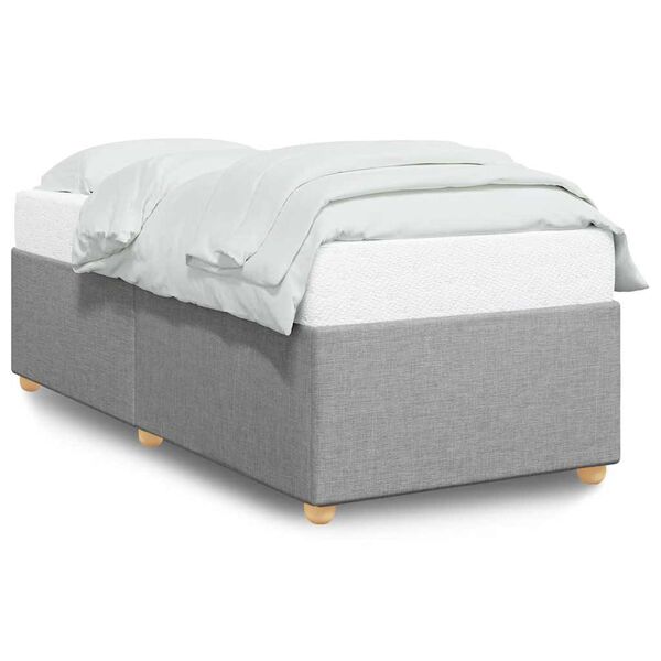 vidaXL Bed Frame without Mattress Light Grey Twin XL Fabric
