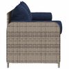 vidaXL Garden Sofa with Cushions 3-Seater Grey Poly Rattan