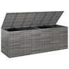 vidaXL Garden Cushion Box PE Rattan 291x100.5x104 cm Grey
