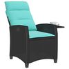 vidaXL Reclining Garden Chair with Side Table Black Poly Rattan