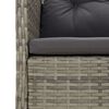 vidaXL 2 Piece Garden Lounge Set with Cushions Grey Poly Rattan