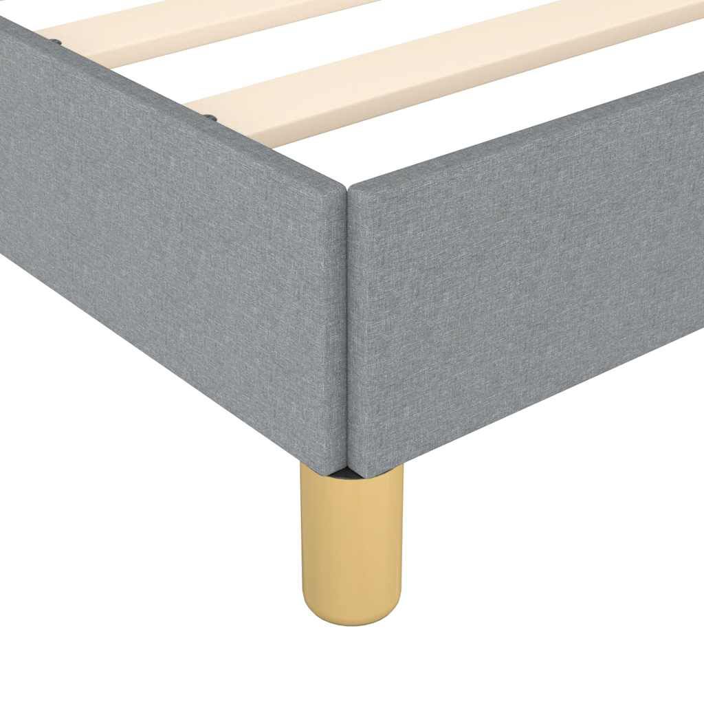 vidaXL Bed Frame without Mattress Light Grey 193x203 cm King Fabric