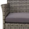 vidaXL 3 Piece Garden Bistro Set with Cushions Grey Poly Rattan