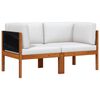 vidaXL Garden Corner Sofas 2 pcs with Cushions Wood Acacia&Rope