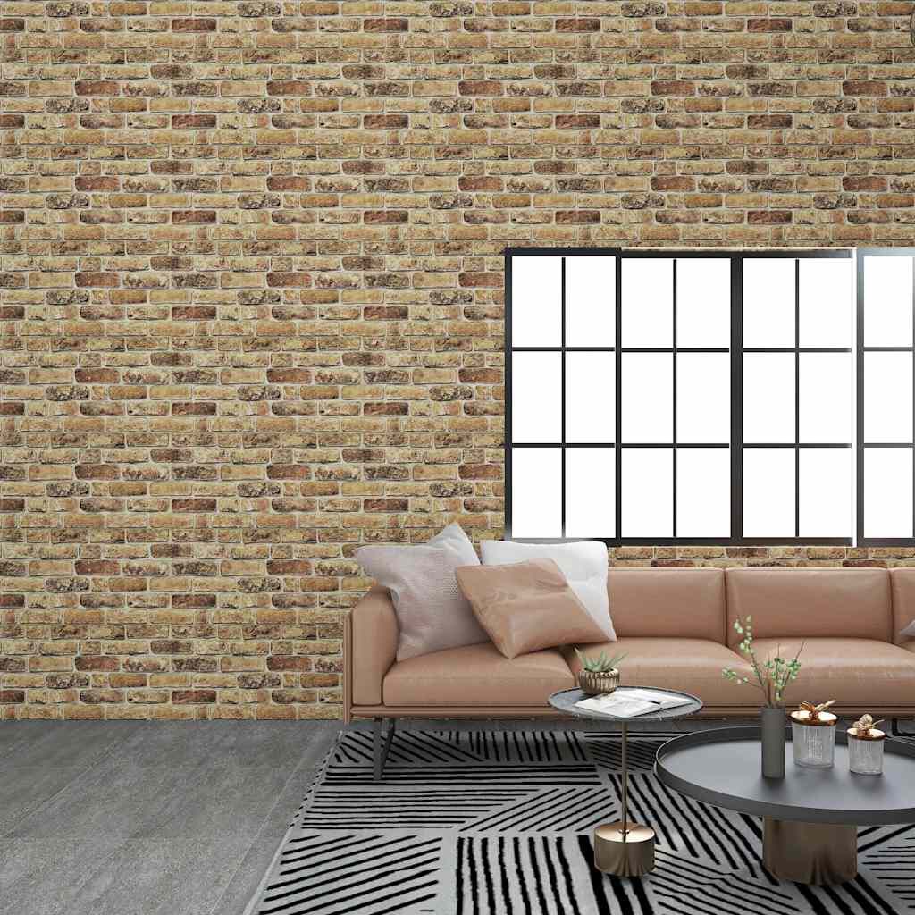 vidaXL 3D Wall Panels with Dark Sand Brick Design 10 pcs EPS