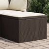 vidaXL Garden Stool with Cushion Brown 55x55x37 cm Poly Rattan