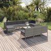 vidaXL 11 Piece Garden Lounge Set with Cushions Poly Rattan Grey