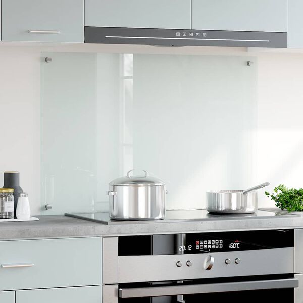 vidaXL Kitchen Backsplash Transparent 90 x 60 cm Tempered Glass