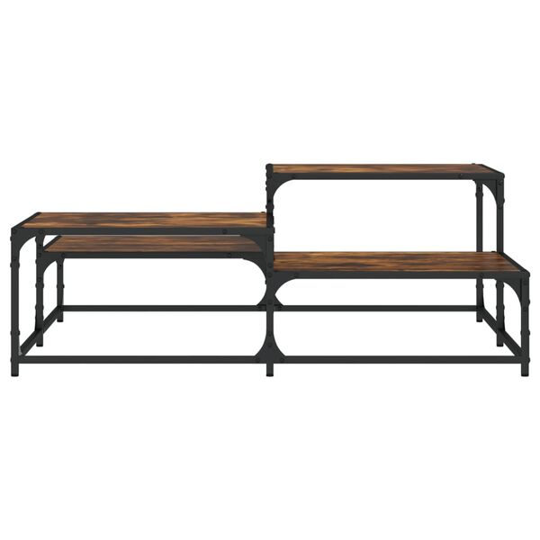 vidaXL Coffee Table Smoked Oak 107x107x40 cm Engineered Wood