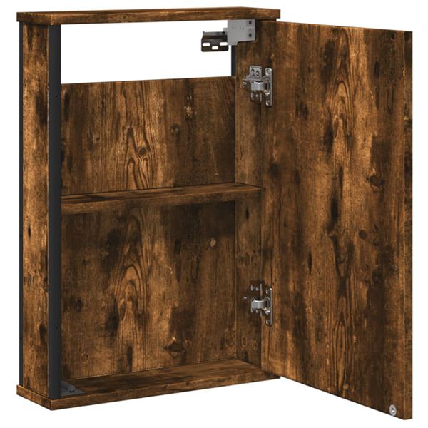 vidaXL Bathroom Mirror Cabinet Smoked Oak 42x12x60 cm Engineered Wood