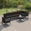 vidaXL 8 Piece Garden Lounge Set with Cushions Poly Rattan Black