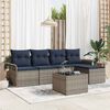 vidaXL Garden Sofa Set with Cushion 6 pcs Grey Poly Rattan