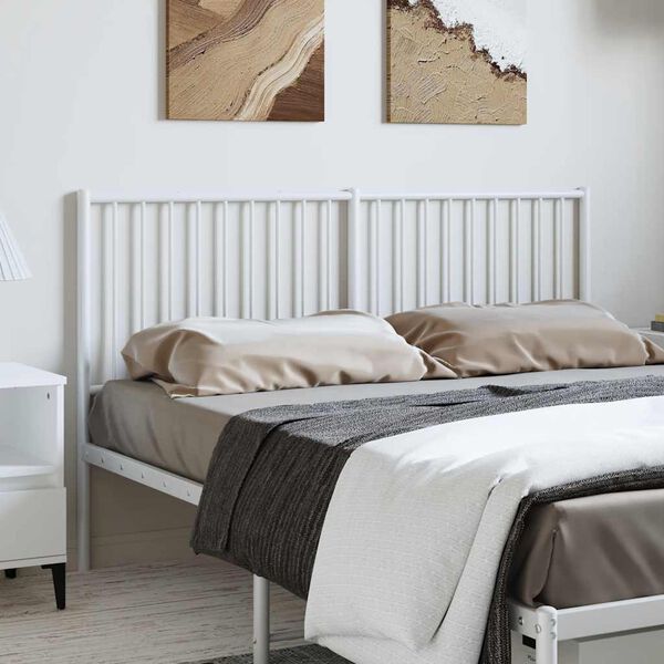 vidaXL Metal Headboard White 135 cm