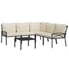 vidaXL 6 Piece Garden Lounge Set with Sand Cushions Steel