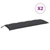 vidaXL Garden Bench Cushions 2 pcs Melange Anthracite 150x50x7 cm Fabric
