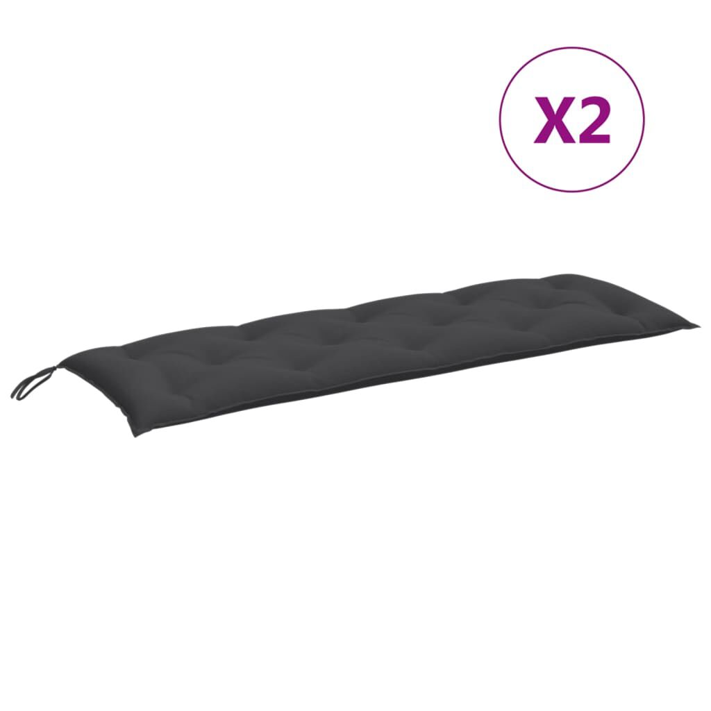 vidaXL Garden Bench Cushions 2 pcs Melange Anthracite 150x50x7 cm Fabric