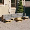 vidaXL 8 Piece Garden Lounge Set with Cushions Solid Pinewood