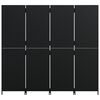 vidaXL Room Divider 4 Panels Black Poly Rattan