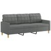 vidaXL 3 Piece Sofa Set with Cushions Dark Grey Fabric