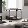 vidaXL Printer Stand 2-Tier Smoked Oak 41x28x33.5 cm Engineered Wood