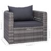 vidaXL Garden Chair with Cushion and Pillow Poly Rattan Grey